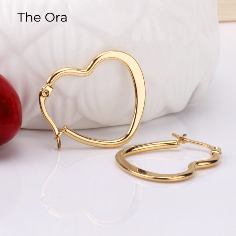 Bông tai mạ vàng 18K cao cấp hình trái tim, thiết kế đẹp tinh xảo