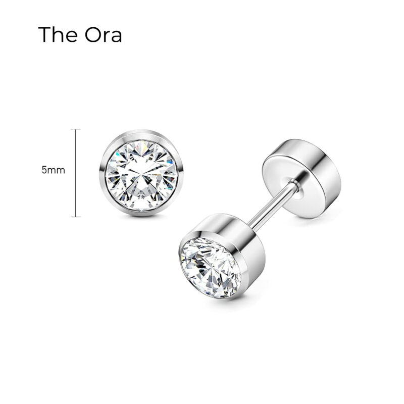 Bông tai Crystal Dots đính đá CZ trắng Ora AS024 thiết kế tối giản thời thượng