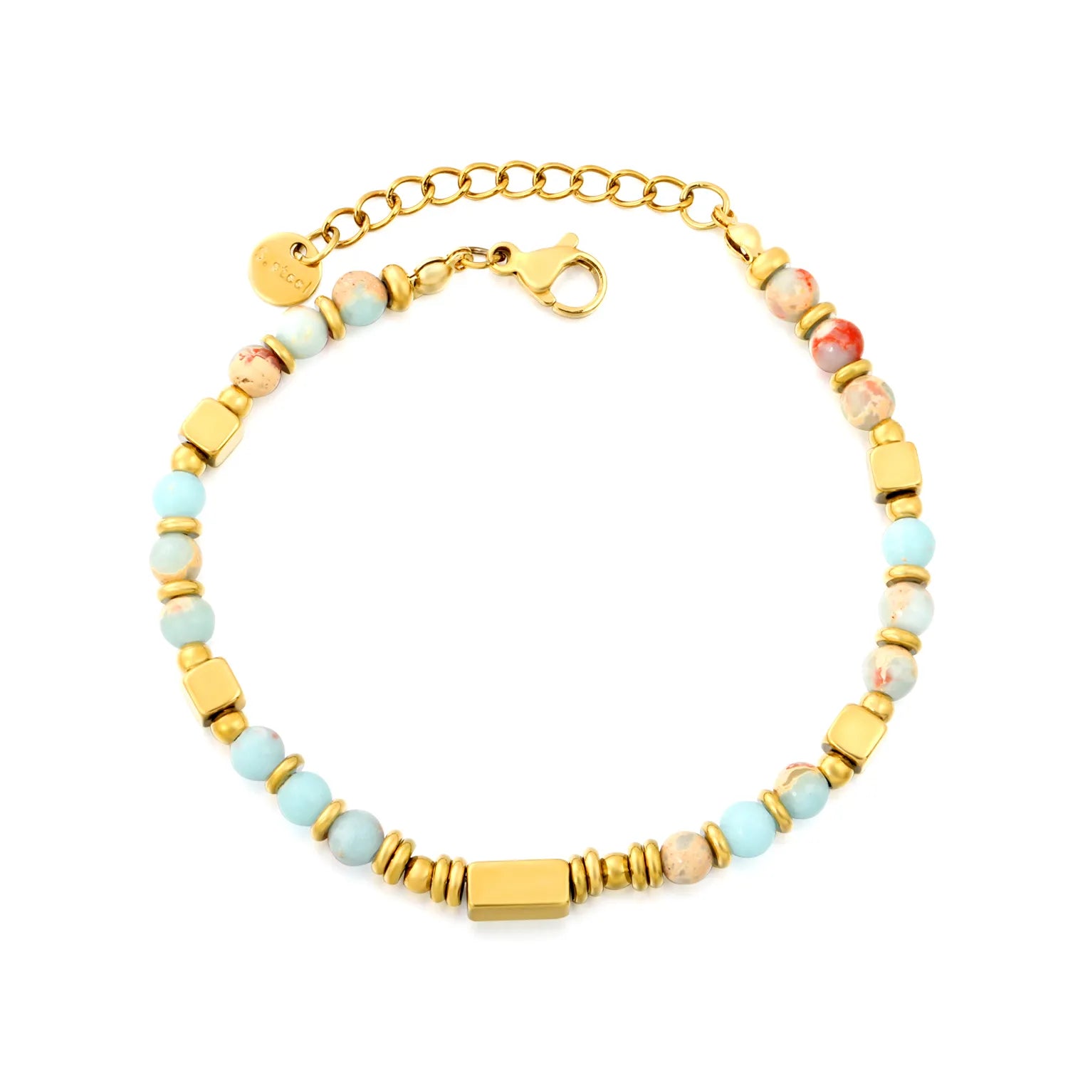 Vòng tay đá tự nhiên mạ vàng 18K Shoushan Muse cao cấp, thiết kế sang trọng, tinh tế dành cho phái đẹp