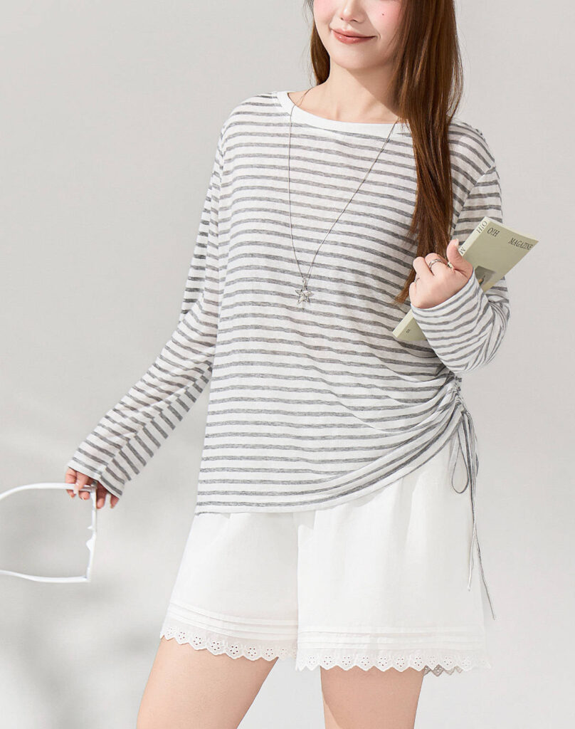 Quần shorts Bigsize Dáng Chữ A, Lưng Thun Phối Ren – Vải Cotton | THE ORA BIGSIZE