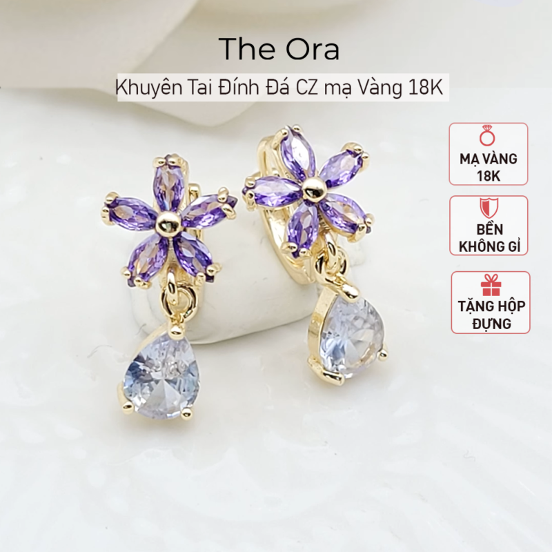 Khuyên tai đá màu